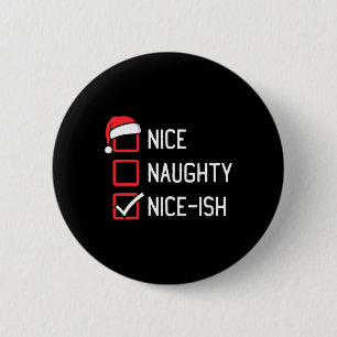 Macaron Rond 5 Cm Nice Naughty List Nice-ish Noël