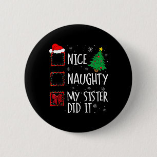 Macaron Rond 5 Cm Nice Naughty Ma Soeur L'A Fait Famille De Noël