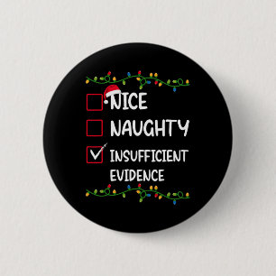 Macaron Rond 5 Cm Nice Naughty Manque de preuves Père Noël Noël