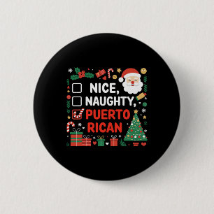 Macaron Rond 5 Cm Nice Naughty Puerto Rican Père Noël Noël