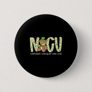 Macaron Rond 5 Cm Nicu st. patrick’s day st. patty’s infirmière Nicu