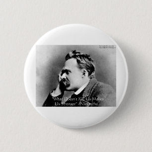 Macaron Rond 5 Cm Nietzsche "Doesn't Kill U" Quote Gifts & Tees