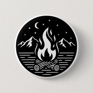 Macaron Rond 5 Cm Night Campfire Adventure Pin