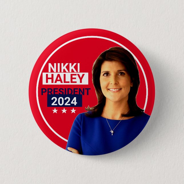 Macaron Rond 5 Cm Nikki Haley 2024 (Devant)
