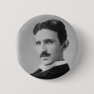 Macaron Rond 5 Cm Nikola Tesla Portrait