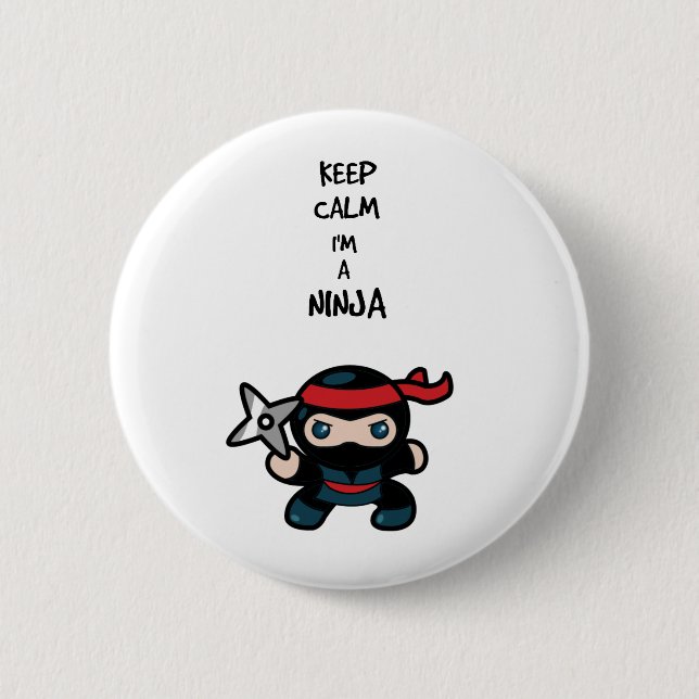 Macaron Rond 5 Cm Ninja (Devant)