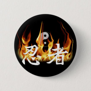 Macaron Rond 5 Cm Ninja en feu