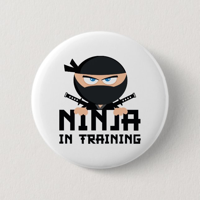Macaron Rond 5 Cm Ninja En Formation (Devant)
