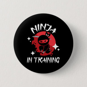 Macaron Rond 5 Cm Ninja En Formation - Karate Taekwondo Martial Mixt