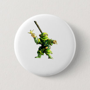 Macaron Rond 5 Cm Ninja en vert