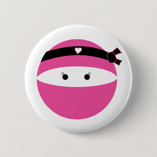 Macaron Rond 5 Cm Ninja Girl (Devant)
