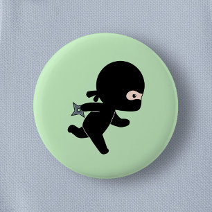 Macaron Rond 5 Cm Ninja minuscule en vert