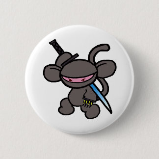 Macaron Rond 5 Cm Ninja noir Griffe-Aucuns mots