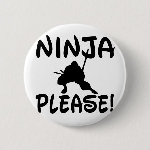Macaron Rond 5 Cm Ninja S'Il Vous Plaît !