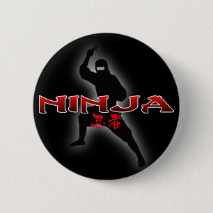 Macaron Rond 5 Cm Ninja Silhouette
