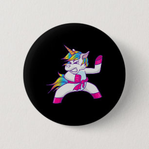 Macaron Rond 5 Cm Ninja Unicorn Karate Taekwondo Kung Fu Lutter Un