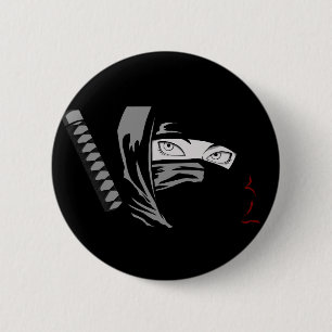 Macaron Rond 5 Cm Ninja Woman Kunoichi
