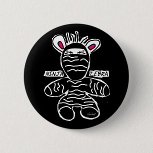 Macaron Rond 5 Cm Ninja Zebra - Bouton