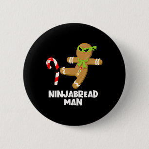 Macaron Rond 5 Cm Ninjabread homme fun ginja kicking sucre de canne