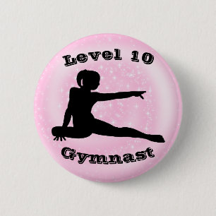 Macaron Rond 5 Cm Niveau 10 Gymnaste - Bouton Girls Gymnastique