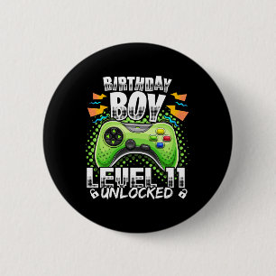 Macaron Rond 5 Cm Niveau 11 Déverrouillé Jeu vidéo 11e Anniversaire 