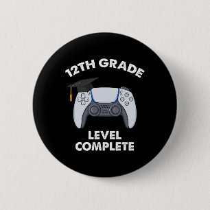 Macaron Rond 5 Cm Niveau 12e année Complet Graduation Gamer Boys Sc