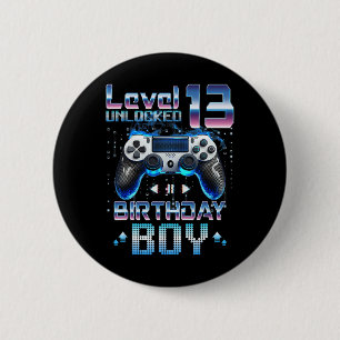 Macaron Rond 5 Cm Niveau 13 Débloqué Joueur de jeux vidéo 13 ans 13