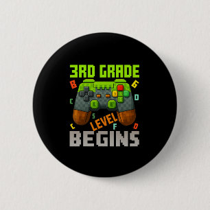 Macaron Rond 5 Cm Niveau 3e année commence – Gamer Ck Tee pour l'éco