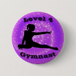 Macaron Rond 5 Cm Niveau 4 Gymnaste - Bouton Girls Gymnastique