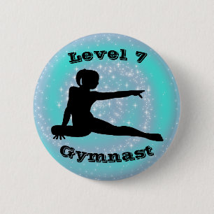 Macaron Rond 5 Cm Niveau 7 Gymnaste - Bouton Girls Gymnastique