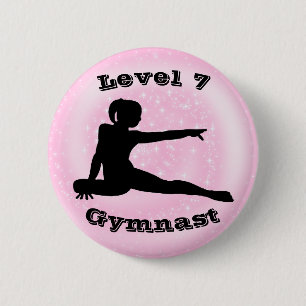 Macaron Rond 5 Cm Niveau 7 Gymnaste - Bouton Girls Gymnastique