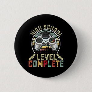 Macaron Rond 5 Cm Niveau de l'école Complet Gamer School Graduation