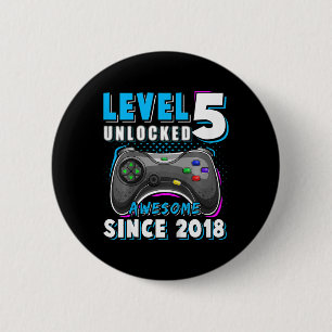 Macaron Rond 5 Cm Niveau Enfants 5 Débloqué Jeu Vidéo Amusant 5ème A