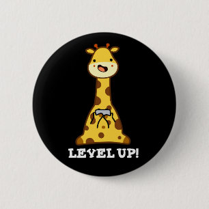 Macaron Rond 5 Cm Niveau Haut Funny Giraffe Jeu Pun Dark BG