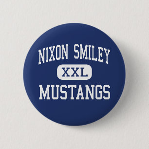 Macaron Rond 5 Cm Nixon - mustangs - haut - Nixon le Texas