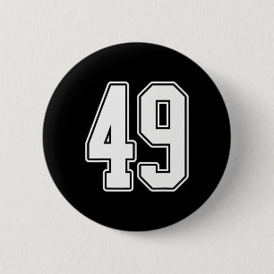 Macaron Rond 5 Cm No 49 White Outline Numéro 49 Sports Fan Jersey St