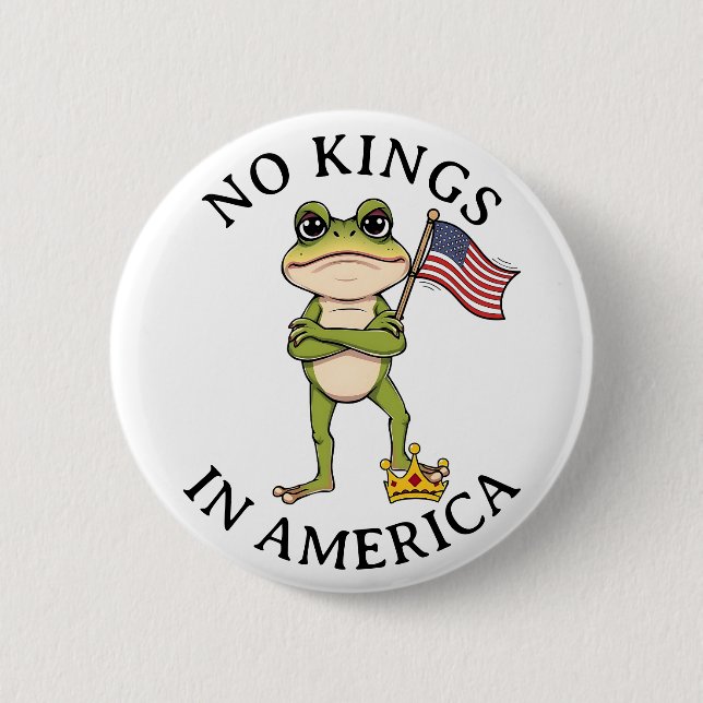 Macaron Rond 5 Cm No Kings in America Anti-Trump Protest  (Devant)