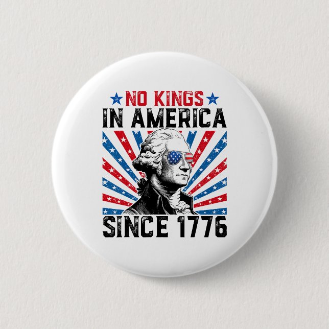 Macaron Rond 5 Cm No Kings In America Since 1776 Distressed Usa Flag (Devant)