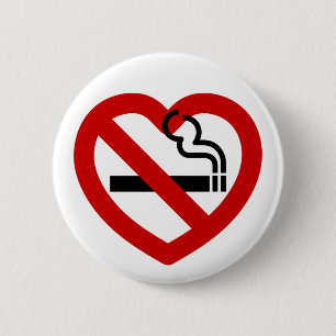 Macaron Rond 5 Cm No Love For Smoking Sign
