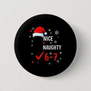 Macaron Rond 5 Cm Noël 6-7 Mème Jolie Méchante Liste de contrôle Cha