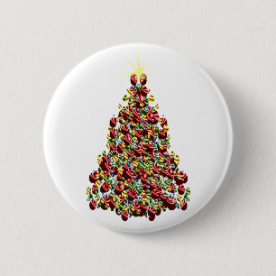 Macaron Rond 5 Cm Noël Arbre décoré