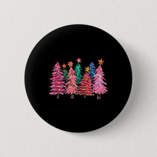 Macaron Rond 5 Cm Noël Avec Arbres Roses Xmas Costume Filles
