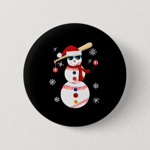 Macaron Rond 5 Cm Noël Baseball Snowman Santa Hat Cadeau