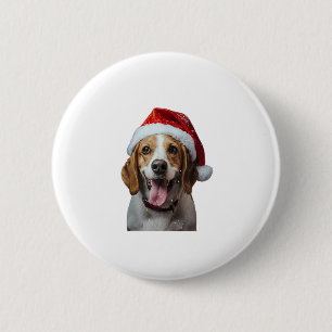 Macaron Rond 5 Cm Noël beagle