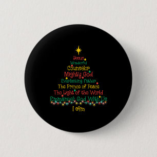 Macaron Rond 5 Cm Noël chrétien Jésus Bible Noms Noël Arbre Sh