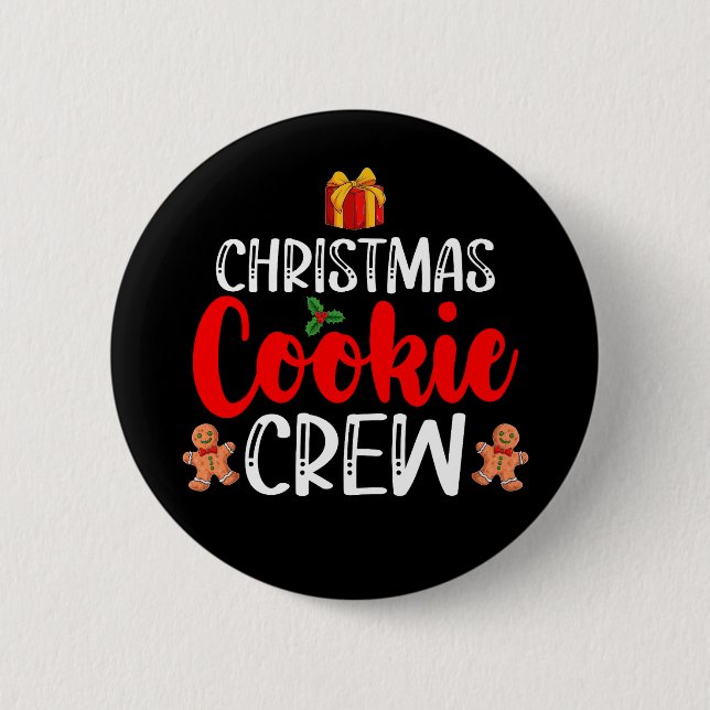 Macaron Rond 5 Cm Noël Cookie Équipage famille Pyjamas Noël Fête (Devant)