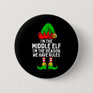 Macaron Rond 5 Cm Noël de la famille du Moyen-Elfe