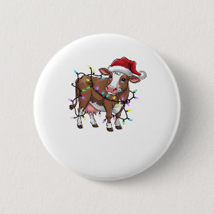 Macaron Rond 5 Cm Noël de la Vache mignonne Rinder Père Noël Noël