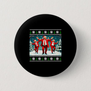 Macaron Rond 5 Cm Noël Donald Trump Président 2024 Danse Drôle