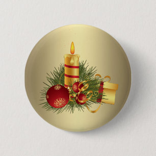 Macaron Rond 5 Cm Noël doré